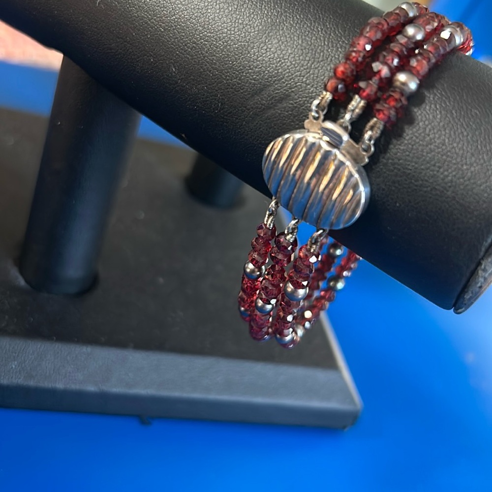 Three Strand Garnet Bracelet